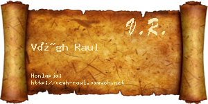 Végh Raul névjegykártya