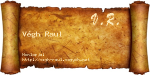 Végh Raul névjegykártya